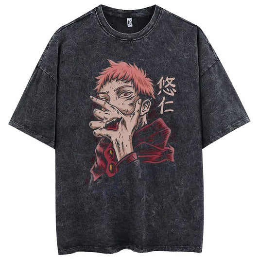 "Camiseta Oversize Jujutsu Kaisen - Itadori Yuji: Libera Tu Potencial"